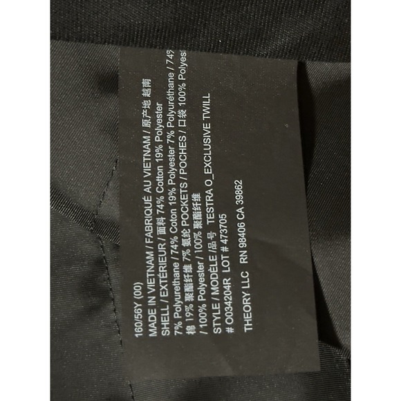 Theory, Women's Black Dress Pants,‎ Size 00 - Picture 6 of 8